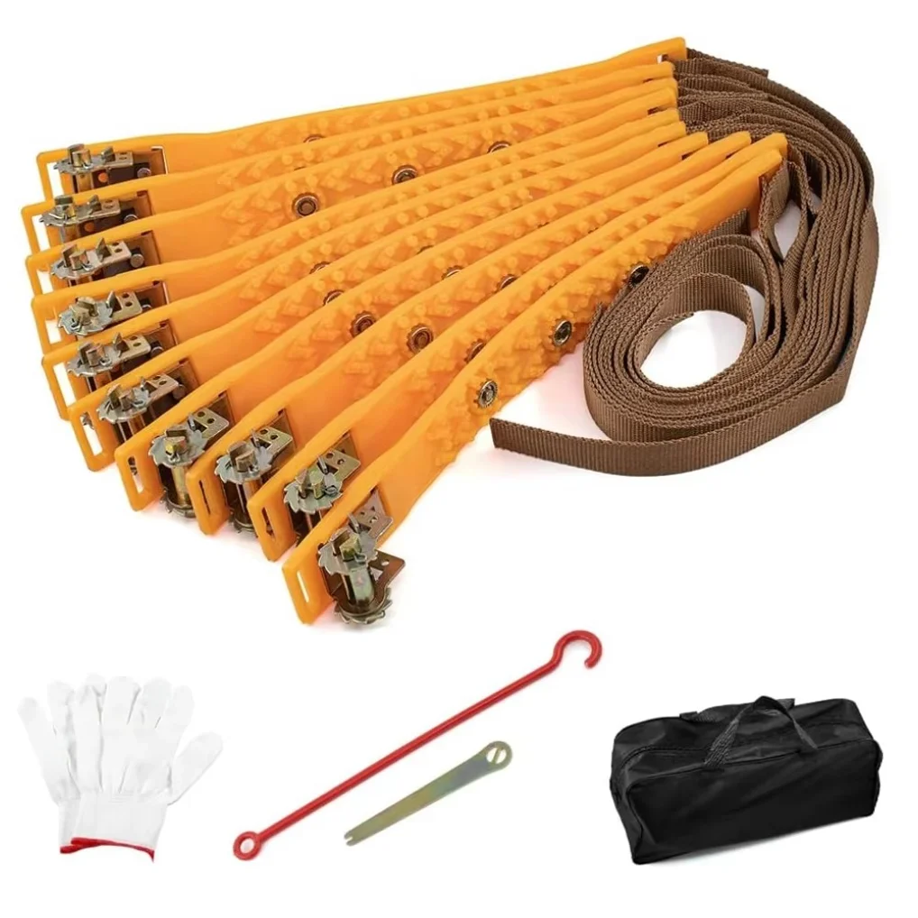 10pcs Universal Car Snow Chains TPU Wheel Security Chains Adjustable Snow Tire Chains Portable Emergency Traction Snow Mud Chain