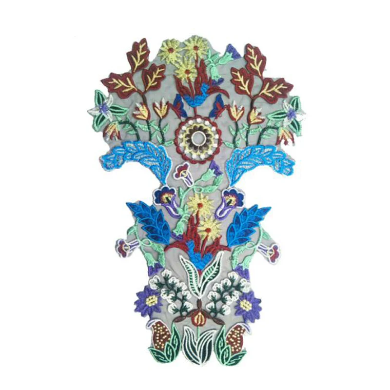 1Pc Colorful African Sequins Lace Fabric Neckline Collar Venise Applique Sewing Diy Craft Accessories Patch Scrapbooking NL274