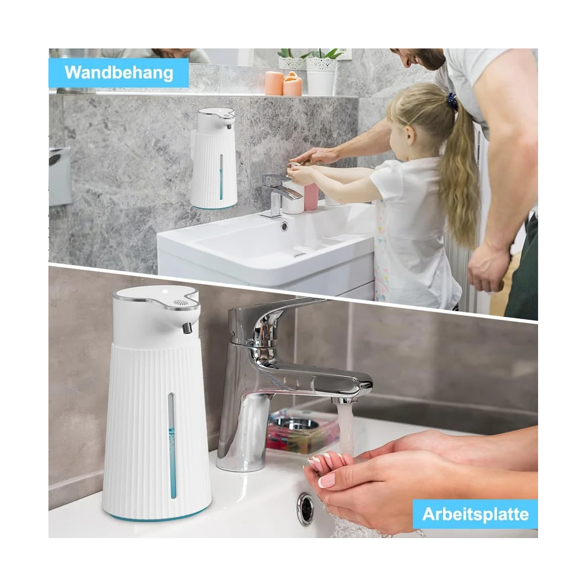 Automatic Soap Dispenser, Automatic Wall Mount Soap Dispenser, 400Ml USB Rechargeable Electric Soap Dispenser