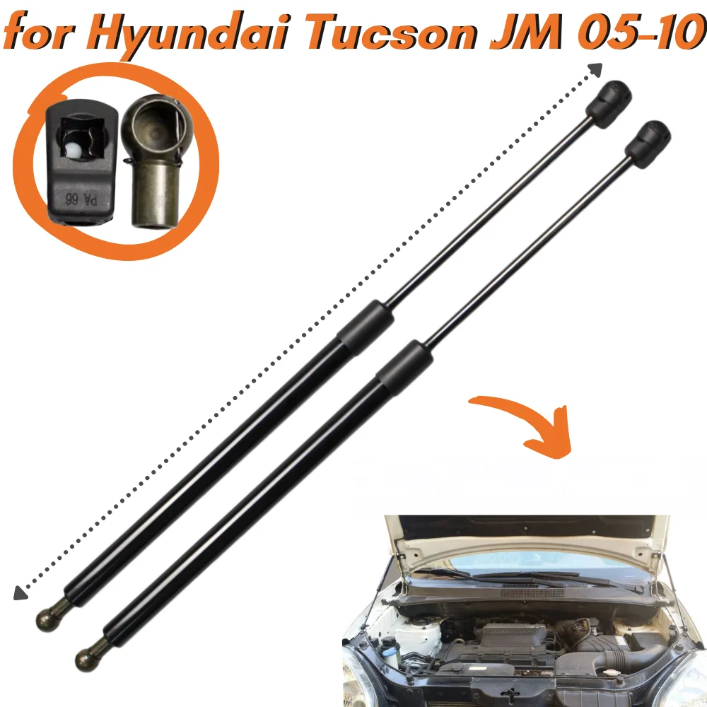 

Qty(2) Hood Struts for Hyundai Tucson JM 2004-2009 Front Bonnet Modify Gas Springs Shock Absorbers Lift Supports Dampers