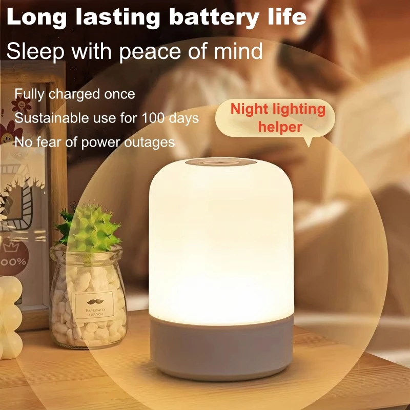 3 Color Led Night Light Touch Switch Dimmable Table Lamp Baby Nursery Feeding Bedside Lamp USB 5V Portable Room Decor Light