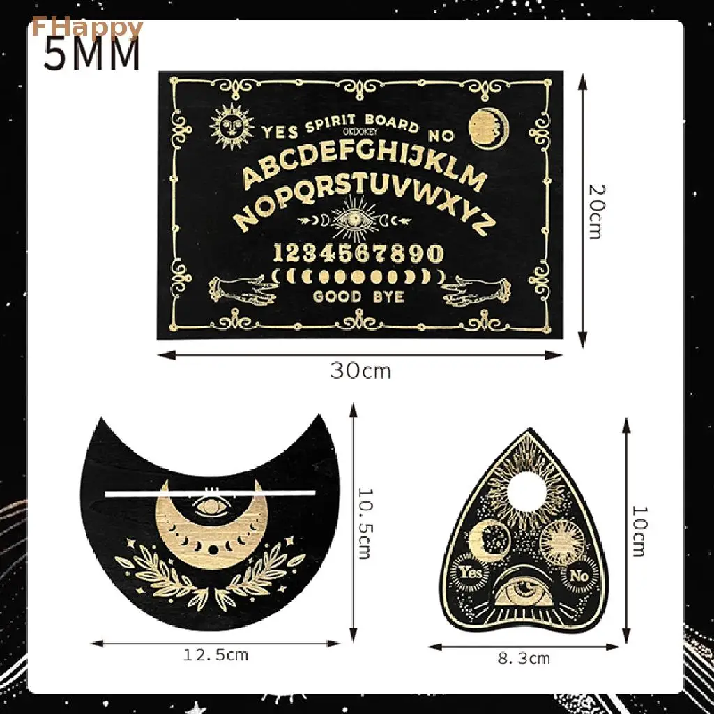 12inch Wooden Divination Pendulum Board Engraved Magic Ouija Metaphysical Message Witch\'s Kit