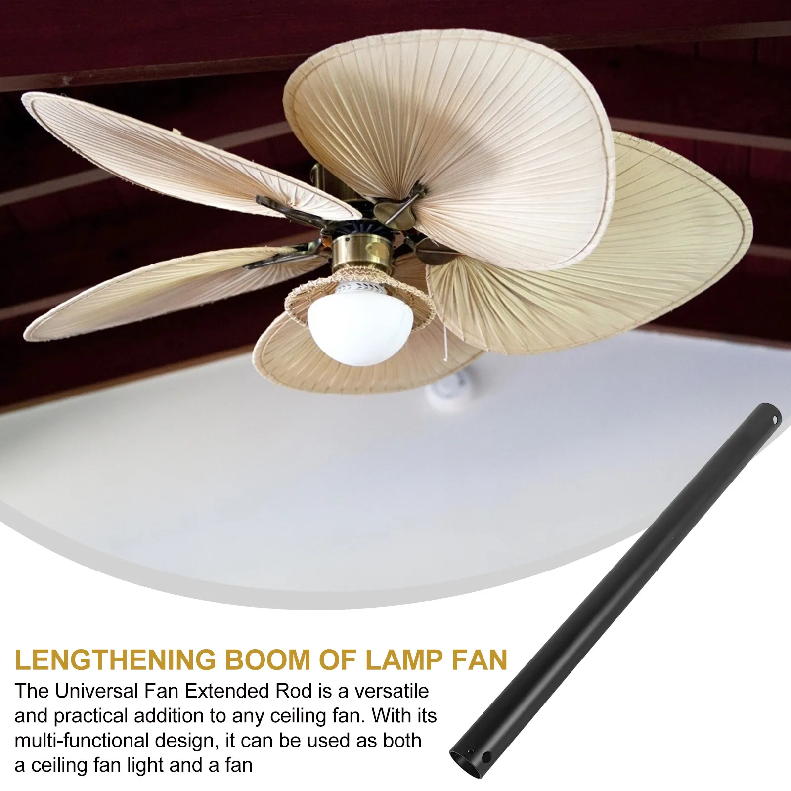 Ceiling Fan Extension Rod Thickened Sturdy Adjustable Height Fan Downrod Extension Kit Compatible Multiple Brands