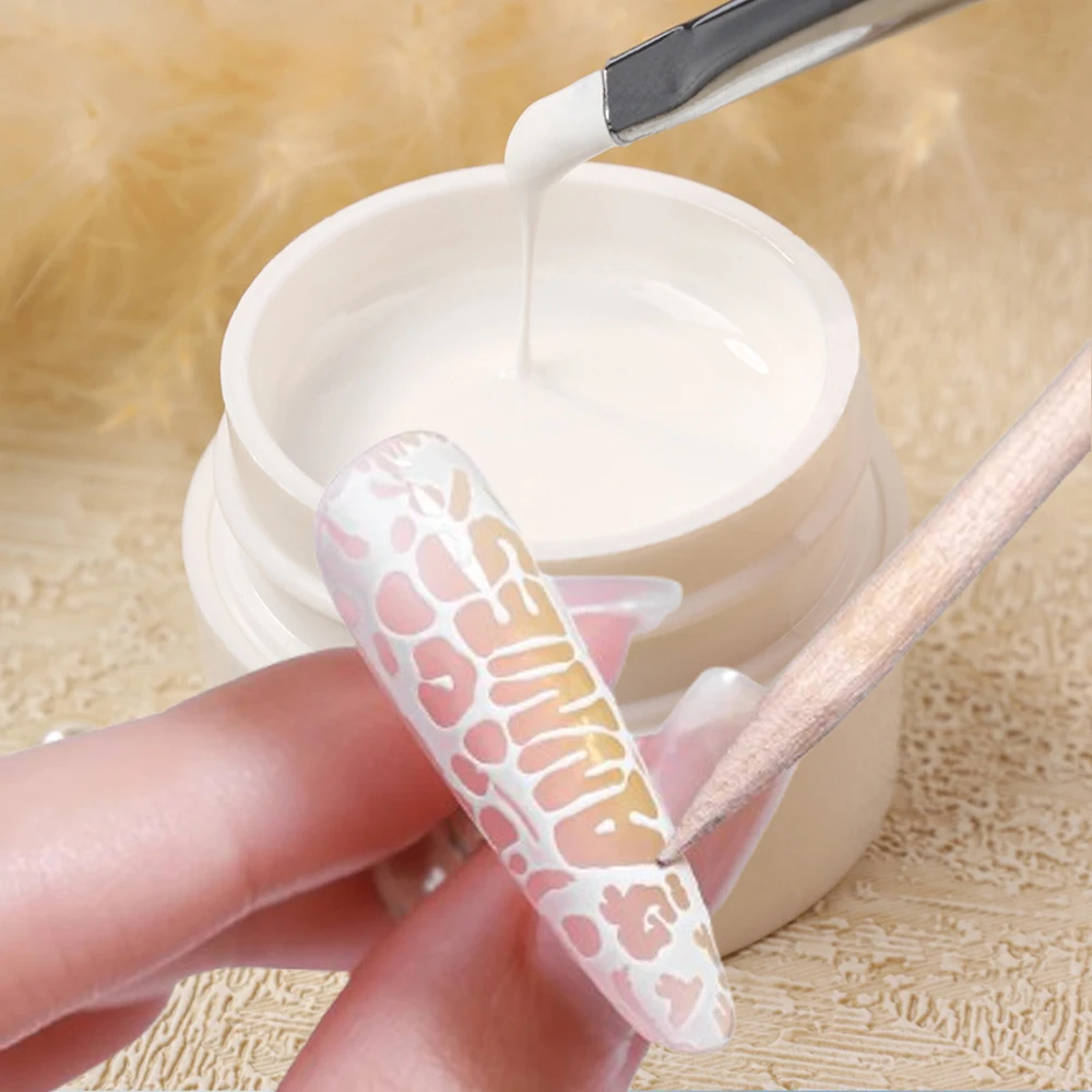 Żel do zdobienia paznokci z efektem koronki, 5 ml, trwały, wytrzymały, czarny/biały, o gładkiej, falistej teksturze, żel do malowania paznokci, żel UV do usuwania, klej do zdobienia paznokci.