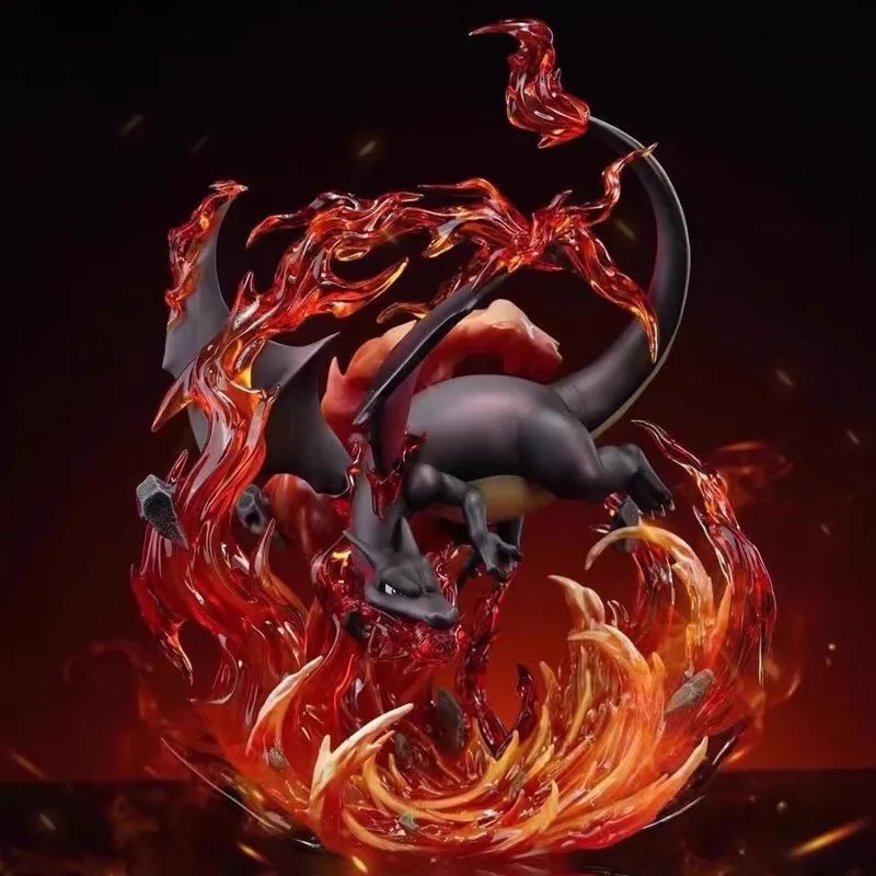 21cm Pocket Monsters Magic Museum Skill Series Spitfire Dragon Black Dragon Red Dragon Model Desktop Decoration Ornament Gift