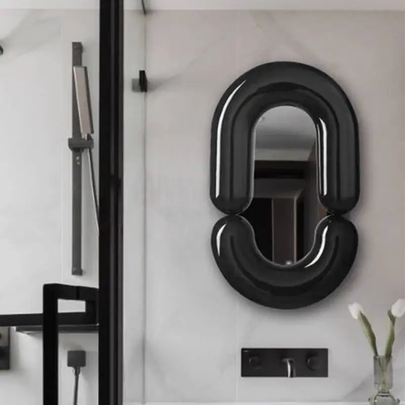 Oval Big Light Mirror Sensor Universal Gifts Boho Wood Aesthetic Wall Art Bedroom Vanity Salon Espejos Para Maquillarse Miroir