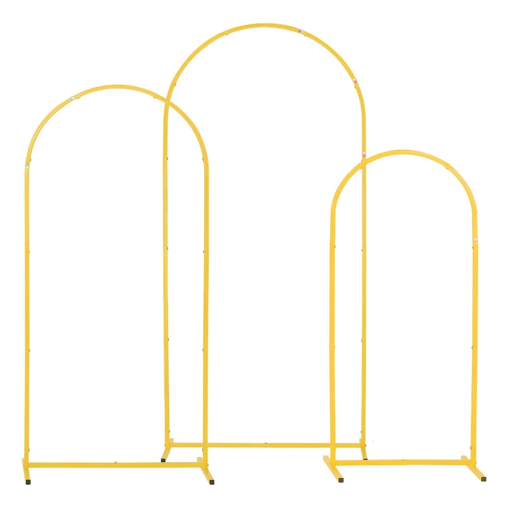 

Wedding Arch Backdrop Stand 6ft 5ft 4ft 3 PCS Metal Events Party Decor