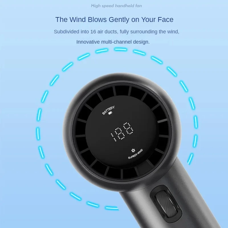 200 Wind Speeds Mini Fan Adjustable High-speed Portable Handheld Turbofan USB Rechargeable Mini Fan Ultra-long Battery Life