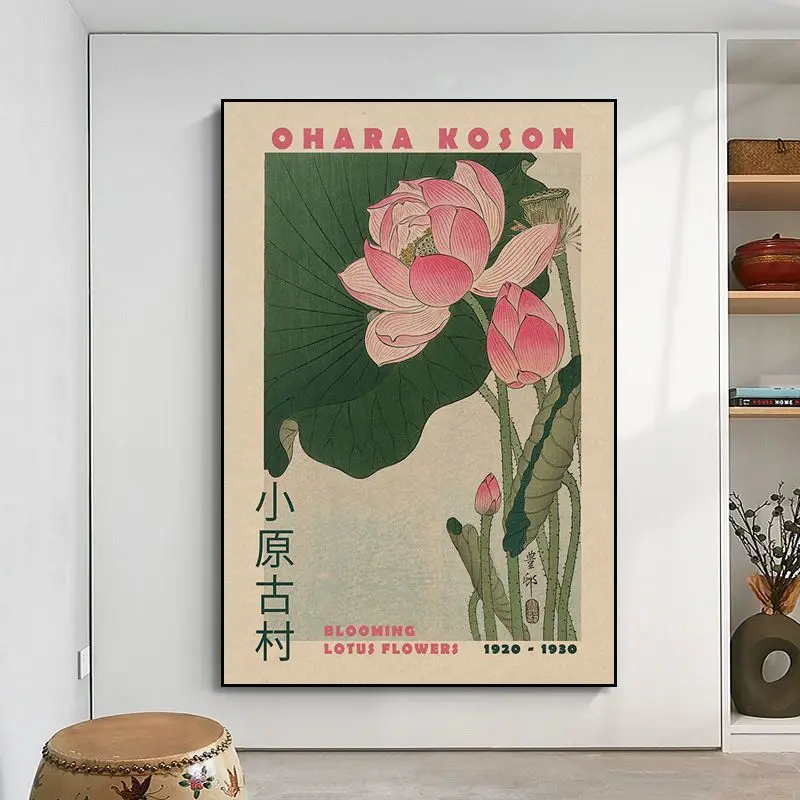 Hokusai Ohara Koson Japan Style DIY poster Wall Art Retro Posters for Home Wall decor