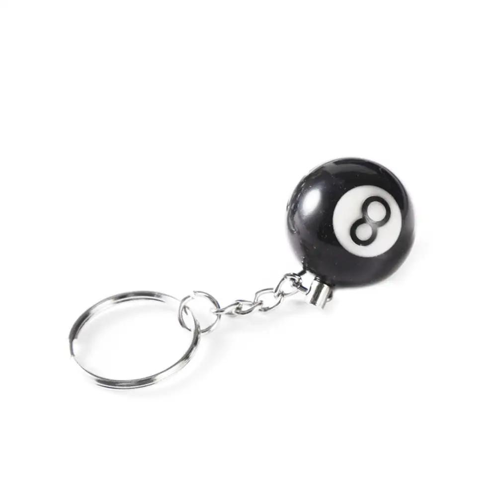 Fashion Creative Billiard Pool Keychain Table Ball Key Ring Lucky Black No.8 Key Chain 25mm Resin Ball Jewelry Gift