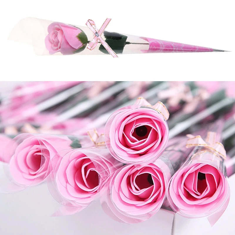 10pcs Artificial Flower Rose Never Wither Soap Flower Bouquet Scented Petal Home Decor Christmas Valentines Day Mothers Gift