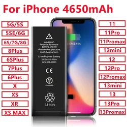 4650mAh 0 Cycle Replacement Bateria for IPhone 5S SE 6 6S 7 8 Plus X XR XS Max 11 12 13 14 Pro Max Original Mobile Phone Battery