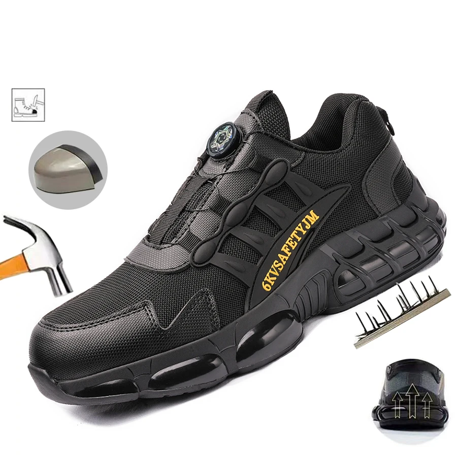 Onverwoestbare beschermende veiligheidsschoenen met stalen neus Antislip Slijtvaste werkschoenen Heren Robuuste comfortabele sneaker ﻿