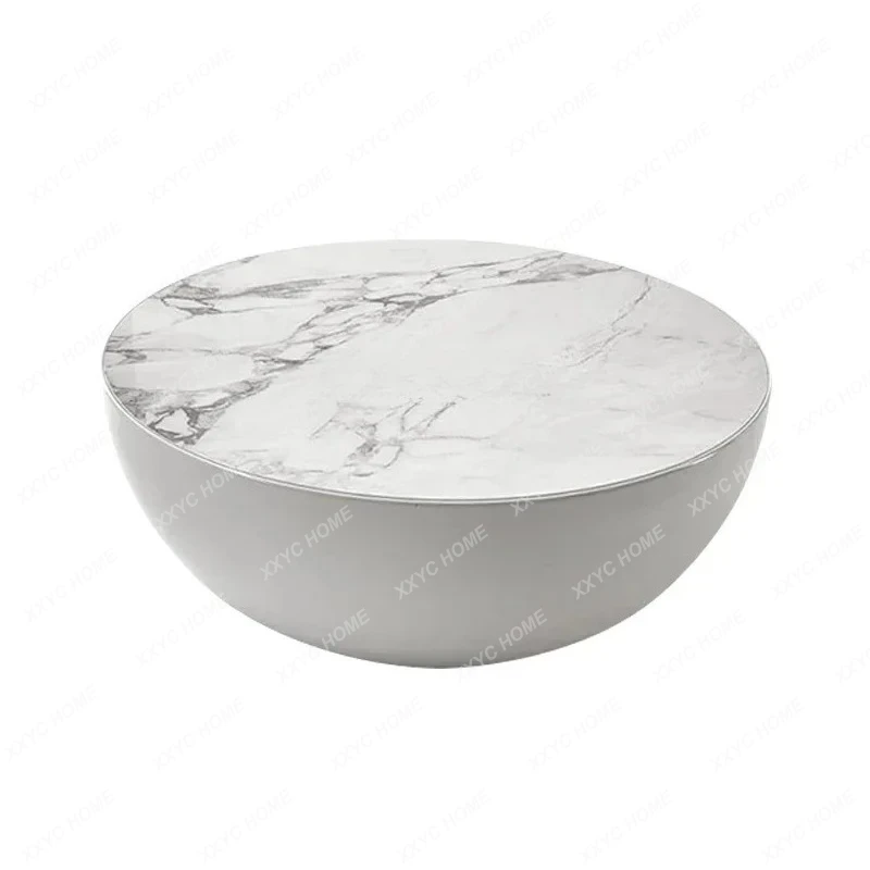 

L Style Stone Plate Coffee Table Simple Modern Large Light Luxury round Home Tea Tab