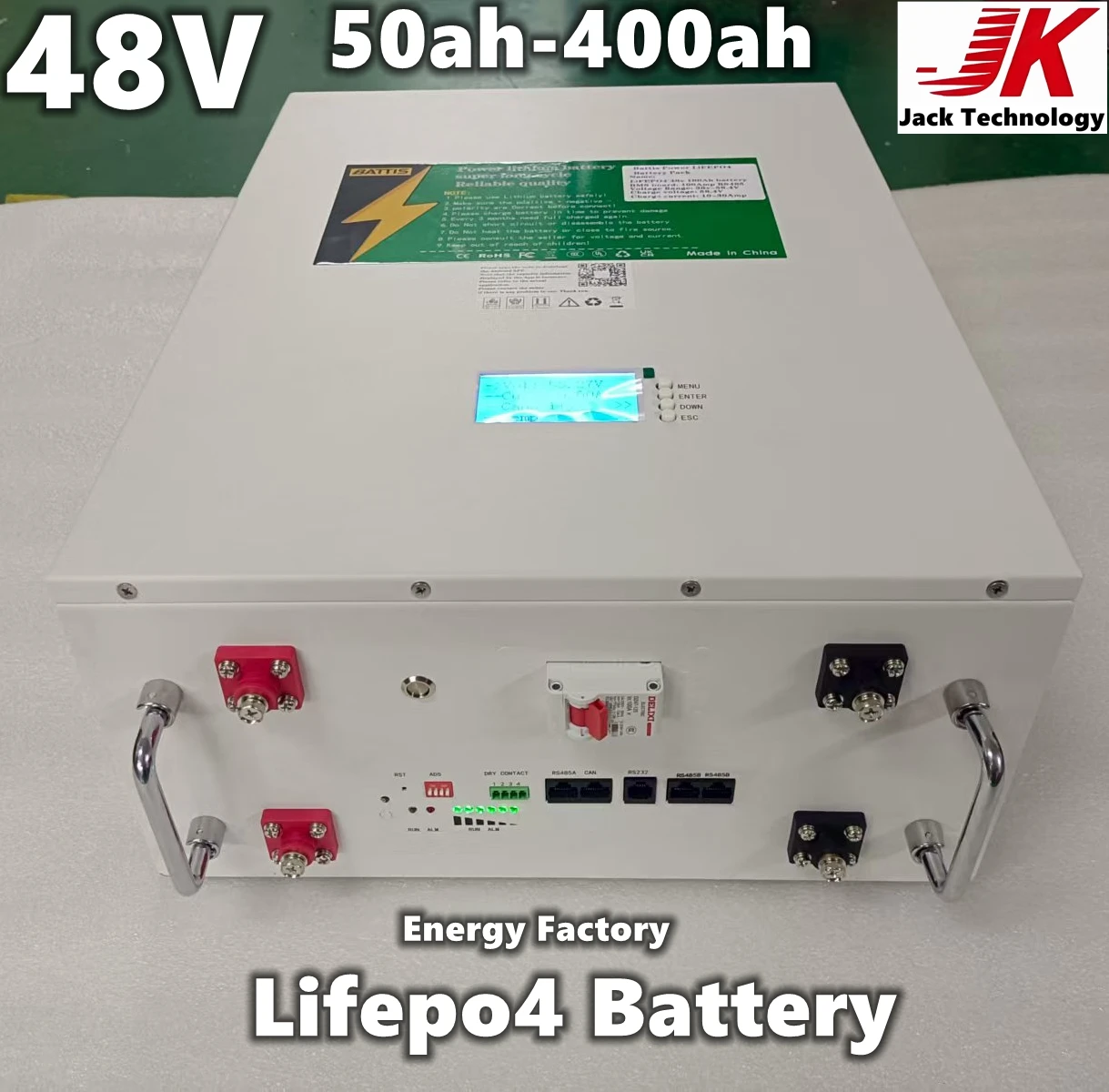 LiFePO4 Battery 48V 51.2V 100Ah-400Ah 5KW 10KW Grade A cell RS485 CAN RS232 for inverter Home power  Solar Energy Storage Base