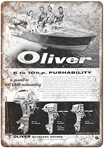 Oliver Outboard Motor Boat Wall Poster Tin Sign Vintage BBQ Restaurant Dinner Room Cafe Shop Decor sign sign
