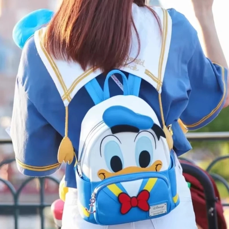 

PU Bag Loungefly Disney Donald Duck Mini Backpack Cute Cartoon Children'S Backpack Outdoor Travel Leisure Bag Girl Gift