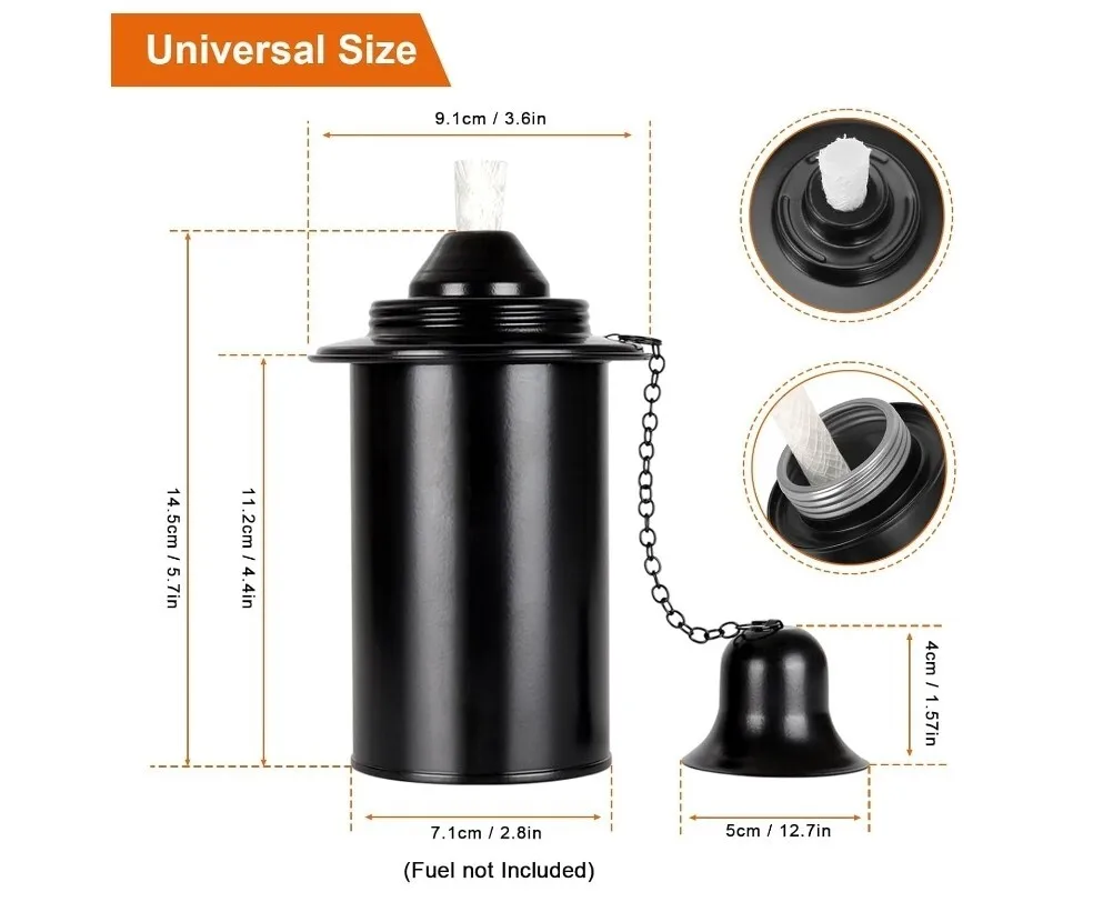 12Oz Torch Replacement Canisters Bamboo Lantern Refillable Torches (12oz-4Pcs)