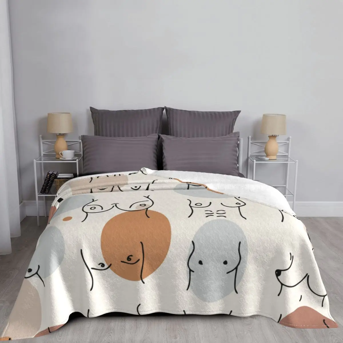 Nude Sexy Body Boobs Pattern Blanket Fleece Winter Multi-function Ultra-Soft Throw Blanket for Bedding Travel Plush Thin Quilt