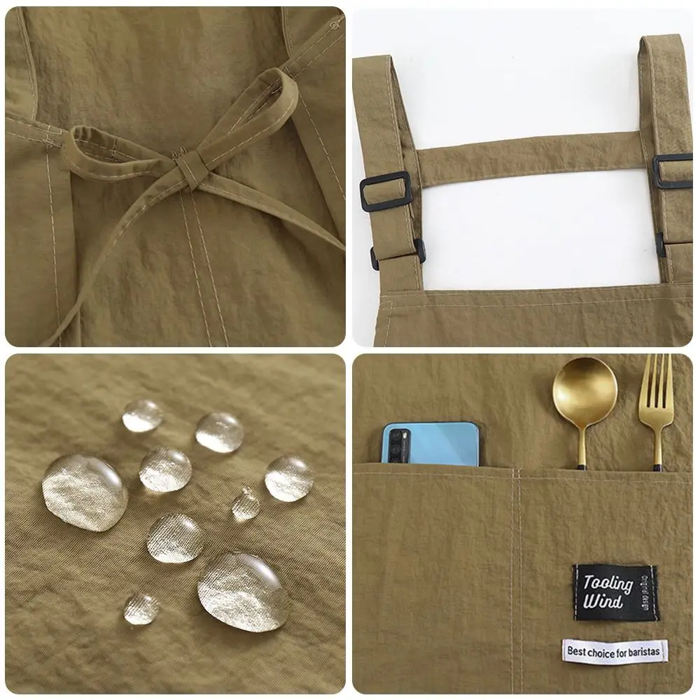 Portable Cartoon Kitchen Apron Adjustable Waterproof Chef Apron Sleeveless Oil-proof Cooking Smock for Home Kitchen