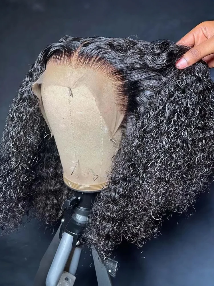 

Short Bob Wigs Human Hair HD Water Curly 13x4 13x6 Lace Frontal Wig Brazilian Deep Wave Ready to Go Glueless Wigs For Women 250%