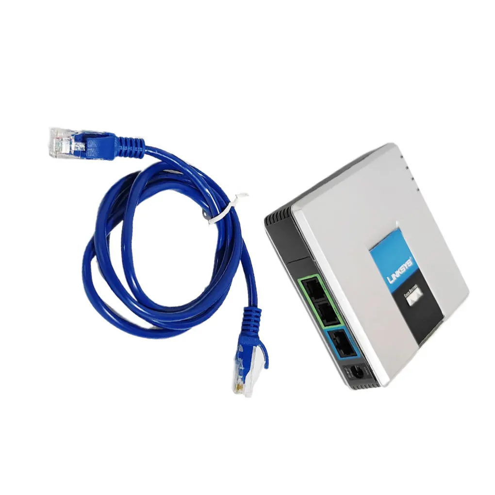 Разблокированный голосовой адаптер для телефона Linksys PAP2T VoIP Адаптер для интернет-телефона SIP VoIP 2 порта FXS Американская вилка