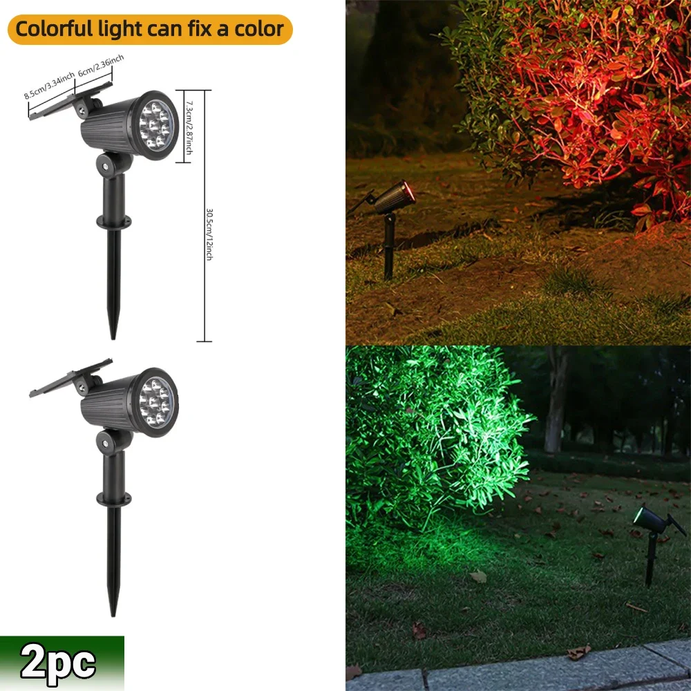 9-LED zonne-spotverlichting IP65 waterdichte buiten RGB zonne-landschapsverlichting helderheid instelbaar voor tuintuin palmbomen