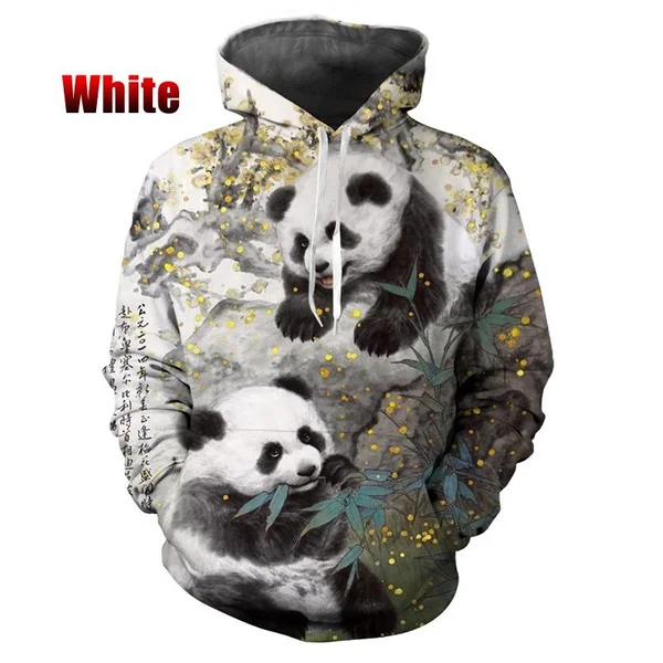 2023 Cute Panda 3D Printing Design Hoodie New Men Ladies Animal Casual Long Sleeve Fashion Pullover Sweatshirt