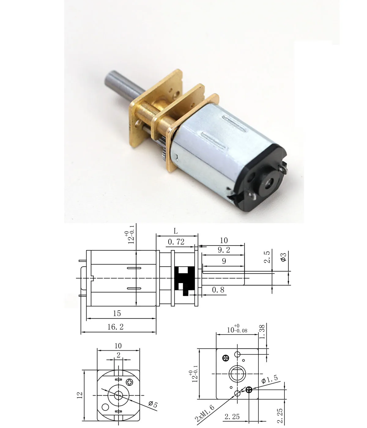 10pcs 12mm Deceleration Micro Motor 3V6V12V Worm Gear Low Speed Motor 12GA-N20 For Intelligent Car DIY