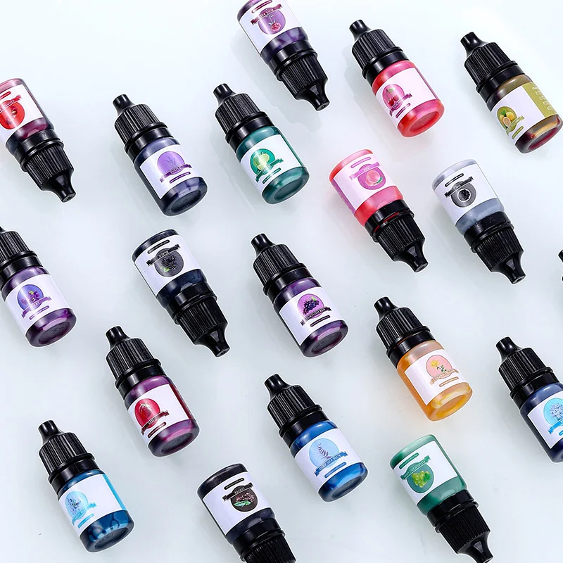 صبغة ألوان راتنجات الايبوكسي 24 ألوان زاهية صبغة إيبوكسي سائلة صبغة راتينج شفافة مركزة للغاية للمجوهرات الفنية ذاتية الصنع