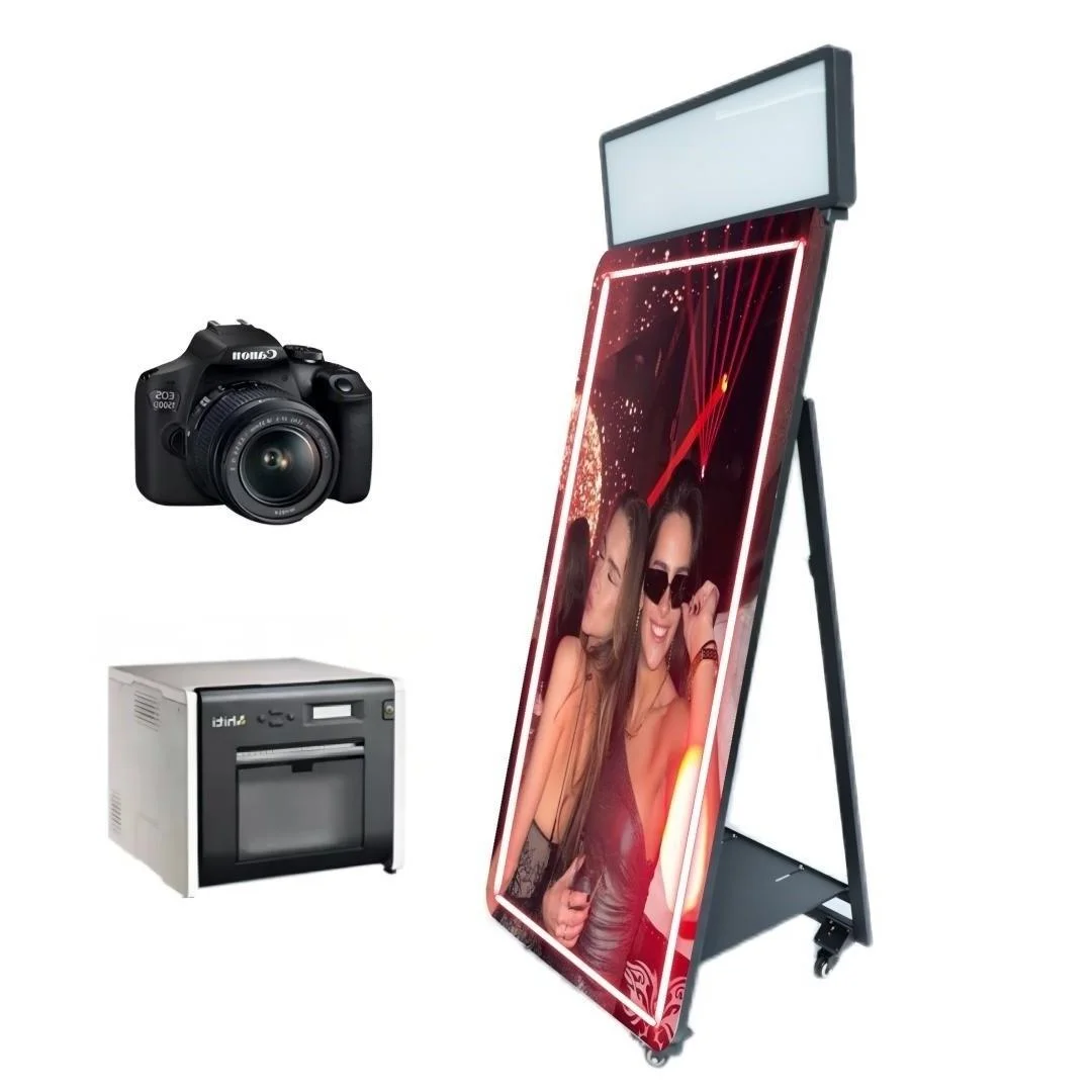 Beauty Picture Portable Selfie Photobooth Magic Mirror Photo Booth Machine Touch Screen Led Frame Drop Shipping for Events