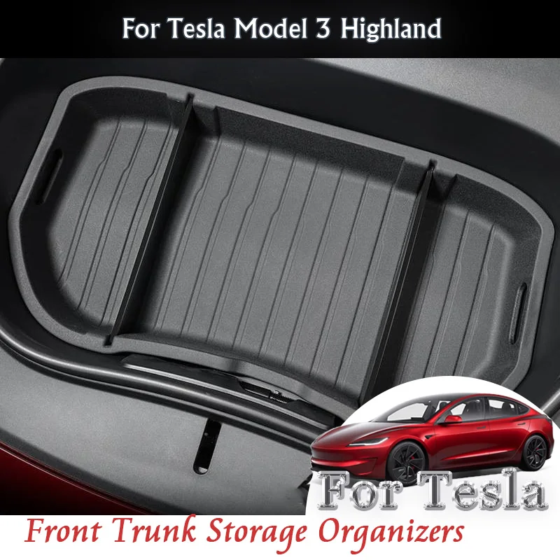 

For Tesla Model 3 Highland 2024 2025 Car Front Trunk spare box Frunk Storage Box Organizer with Dividers Accessories Kit
