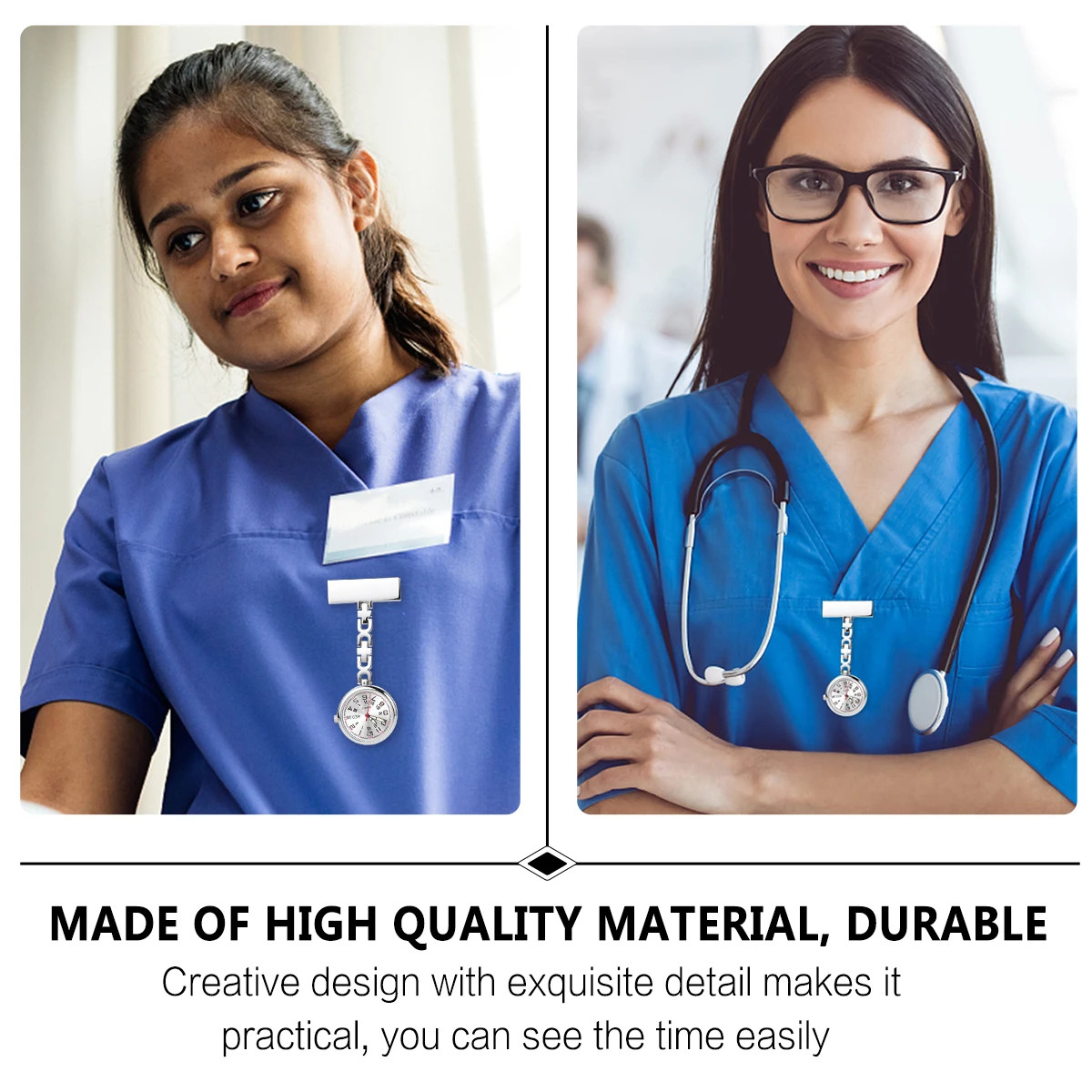 Nurse Pocket Watch Hanging Luminous Alloy Watches Doctors Medical Staff Glow Dark Easy Fix Stable Clean Professional Creative