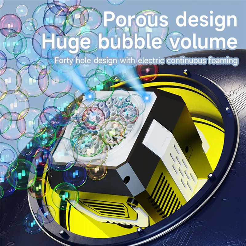 BEDW-Bubble Machine For Indoor/Outdoor Water Play, Automatic Bubble Machine With LED Lights Portable For Party