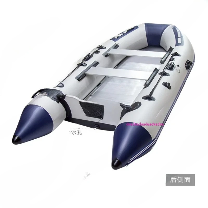 

5–6 Person Inflatable Assault Boat 3.8m PVC Fishing Raft with Aluminum Floor, Anti-Collision Design & Rowing Accessories