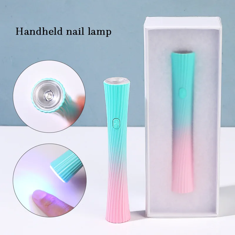 Mini battery storage nail lamp usb portable flashlight pen type LED light therapy machine ultraviolet nail baking lamp gift