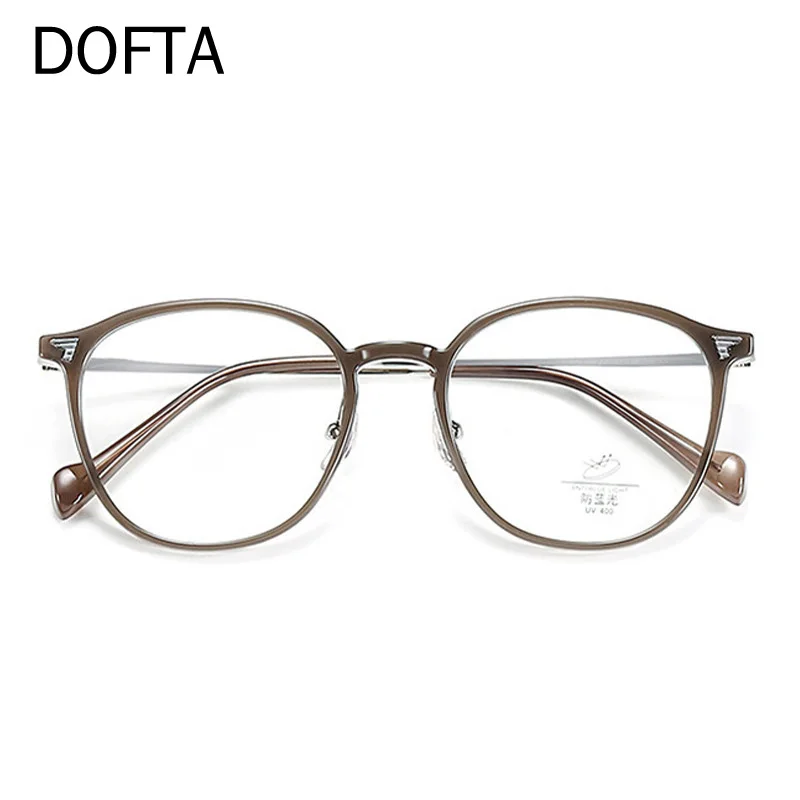 إطار نظارات طبية بصرية من خليط معدني TR90 خفيف للغاية من DOFTA نظارات دائرية كلاسيكية للرجال والنساء لقصر النظر وطول النظر