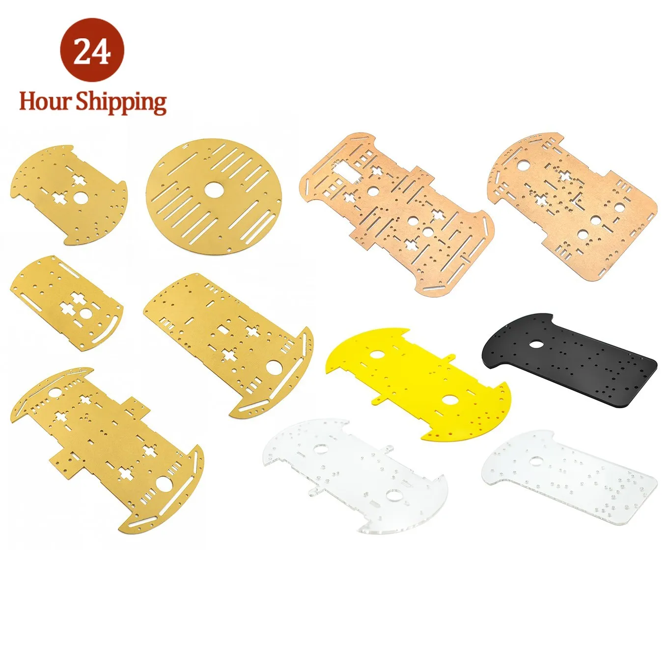 Smart car chassis 2WD 2-wheel car bottom plate 4WD 4-wheel car bottom plate Transparent acrylic