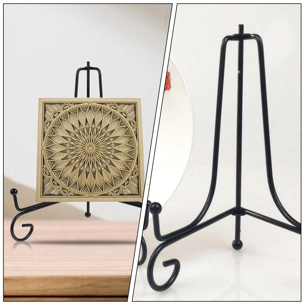 

3pcs Iron Display Stand Tabletop Easel Plate Stands for Multifunction Decorative Photo Book Recipe Holder Frame Small