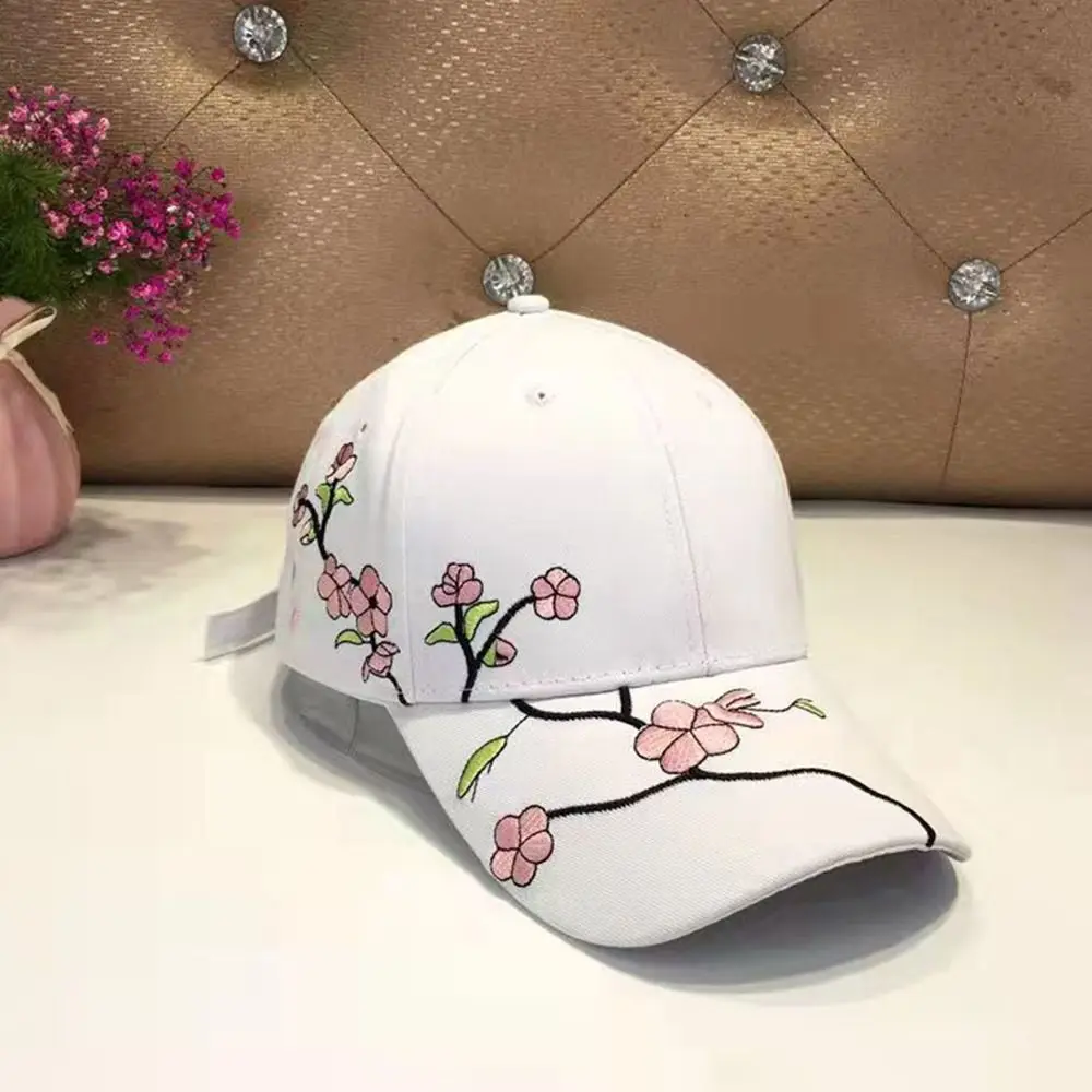 Hot Sale Plum Flower Embroidery Retro Outing Cap Visors Hat Baseball Caps Sunshade Hat