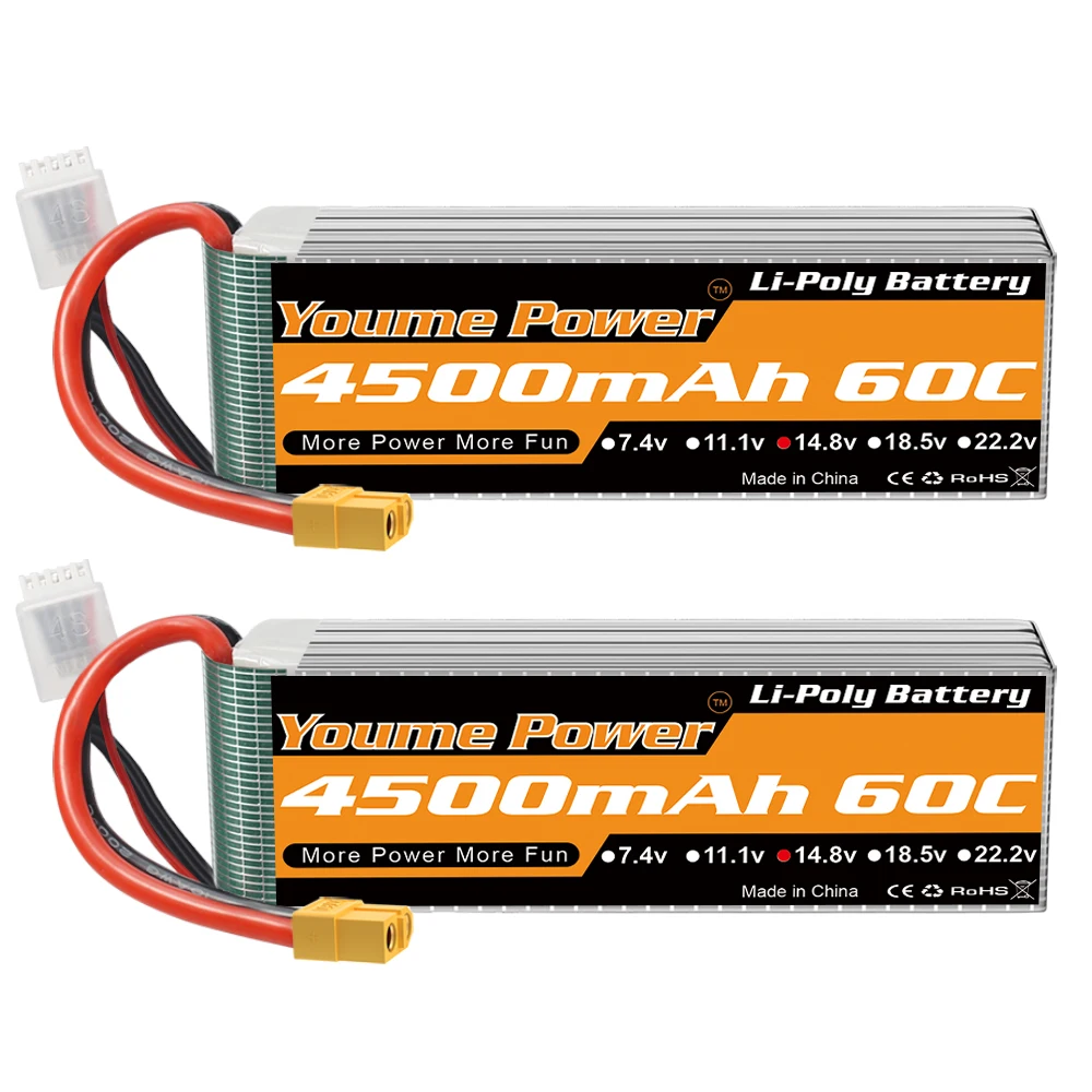 Youme 4S 4500mah Lipo Batterie 14,8 V 60C T XT60 EC5 Für RC FPV Flugzeuge Drone Racing boot Auto Teile