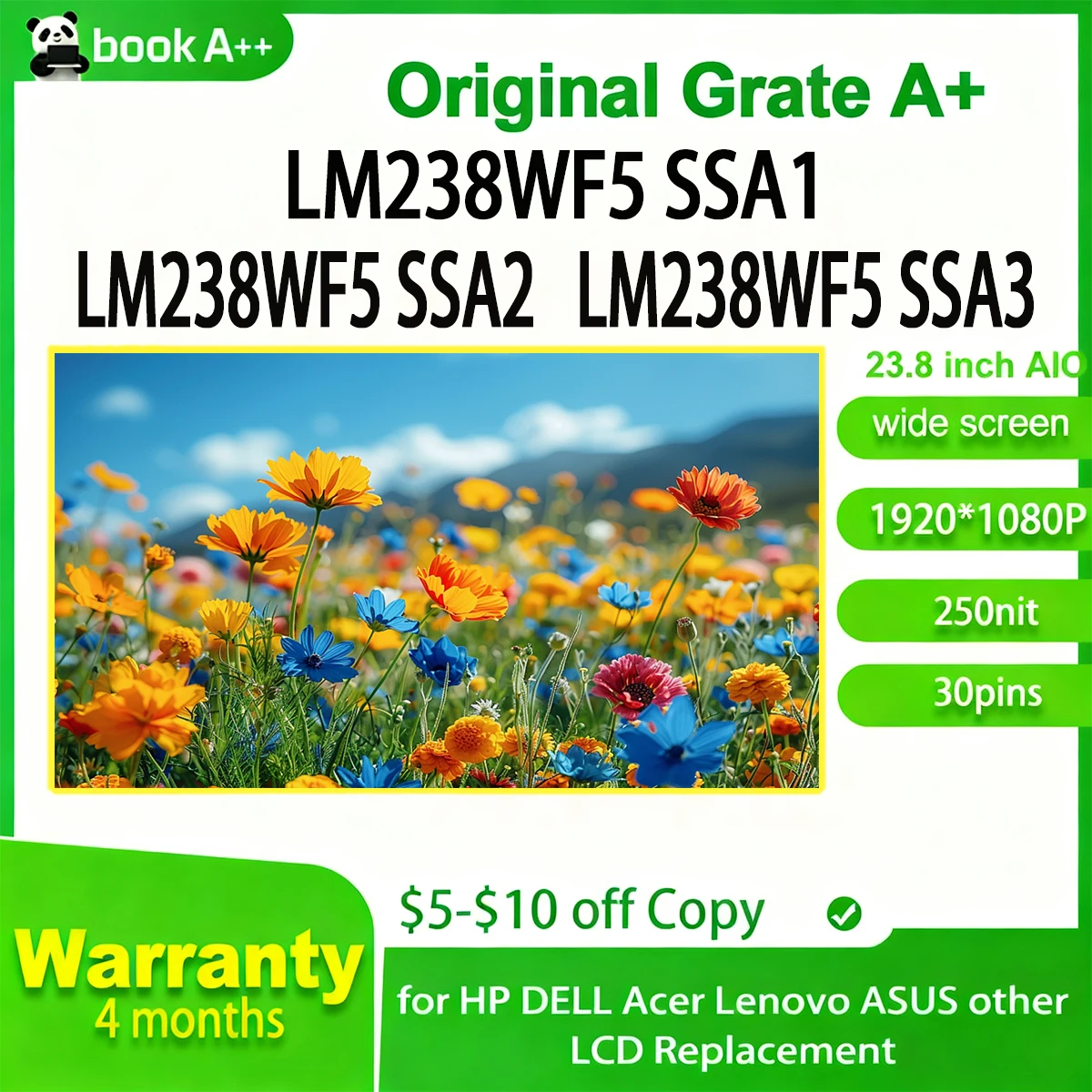 

23,8 "Новый оригинальный сенсорный ЖК-дисплей FHD LM238WF5 SSA1 LM238WF5 SSA2 LM238WF5 SSA3 для Lenovo для HP для компьютерных мониторов