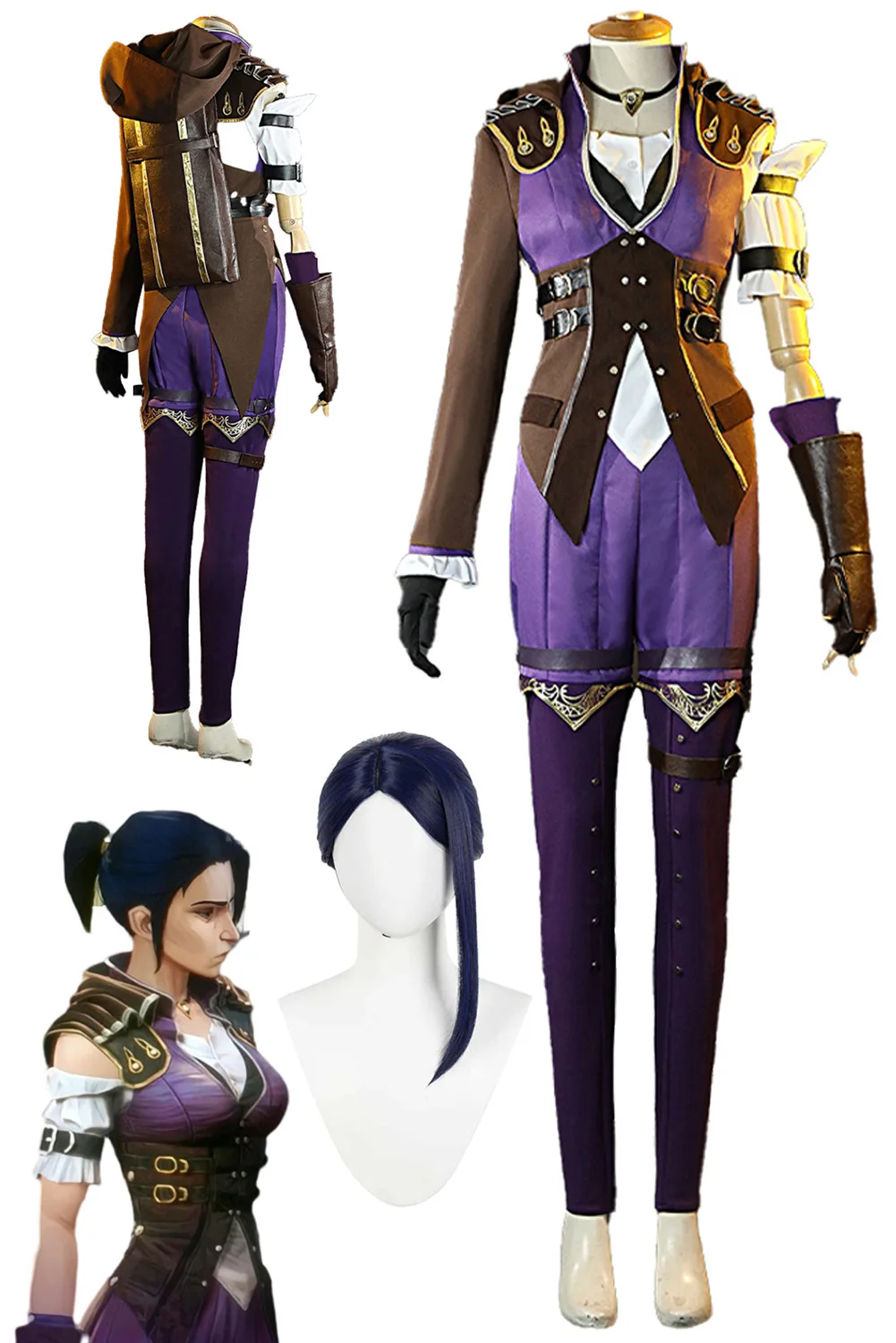 Arcane Caitlyn Cosplay Costume Game LoL Women Sheriff of Piltover Outfit Halloween Fancy Party Uniform Carnival Role Play Suits