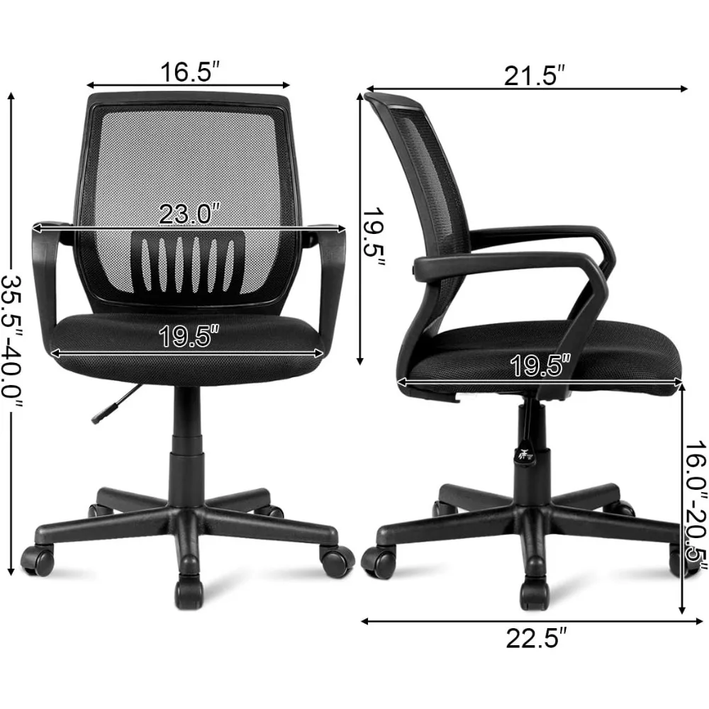 Office Computer Desk Chair-High Back Ergonomic Executive Office Seating Lumbar Support Breathable Adjustable Swivel Task Chairs