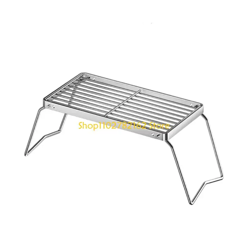 547B Heavy Type Stainless Steel Folding Camping Grills Support Quick Assembly BBQ Accessory for Backyard and Outdoor Activity