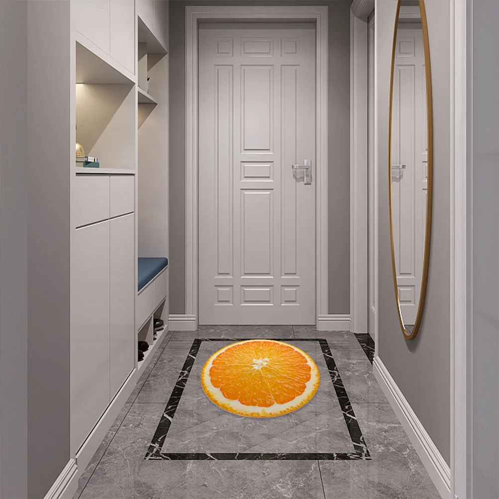 

Fruit Orange 3D Floor Sticker Round Tile Waterproof Non-Slip Mat Durable Self Adhesive Wall Sticker Home Decor Bathroom Rug