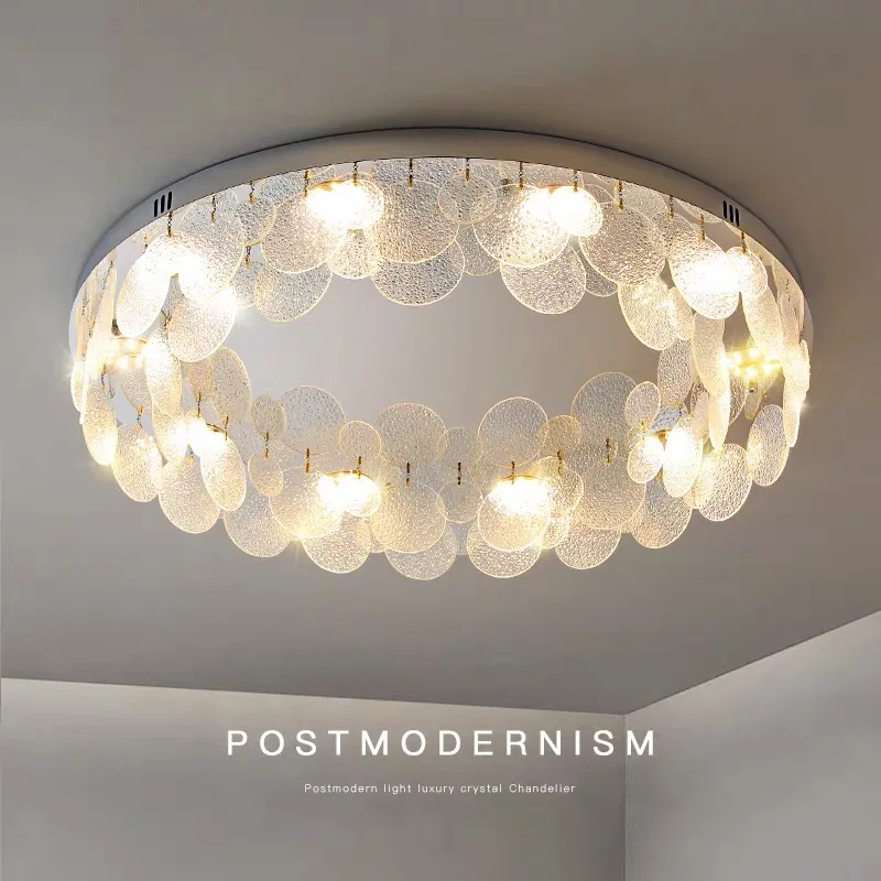 

Postmodern 2024 Clear Glass Ceiling Lamp Minimalist Home-appliance Living Room Bedroom Lamparas De Techo