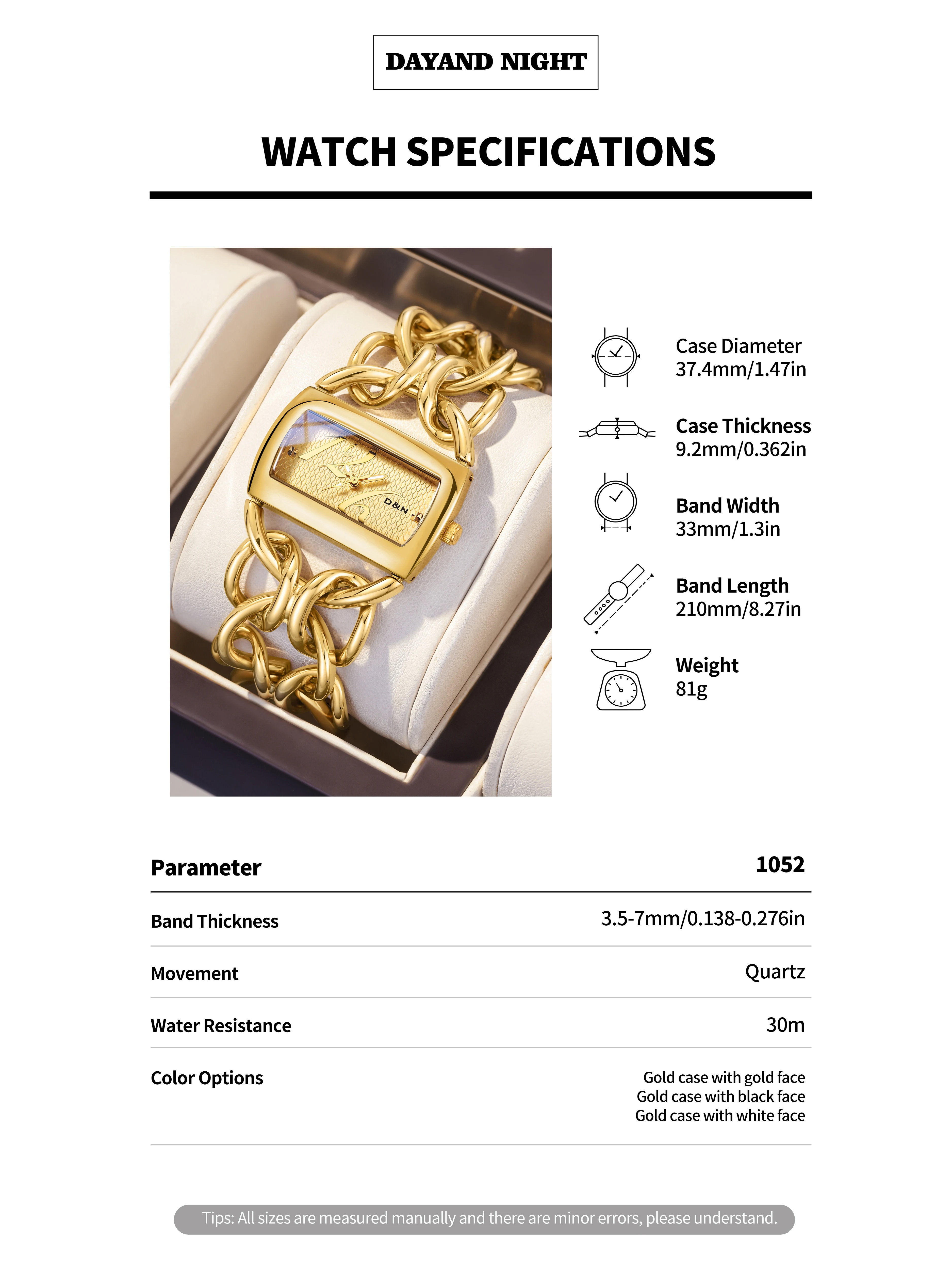 【DAYAND NIGHT】2025 New Women's Luxury Gold Quartz Bracelet: A Chic Statement Piece from Trend-Driven Designers