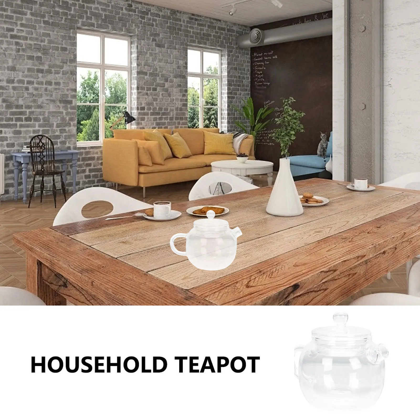 

1Pcs Glass Teapot Mini Japanese Style Heat Resistant Transparent Teapot for Home Office Leisure Tea Pot with Lid