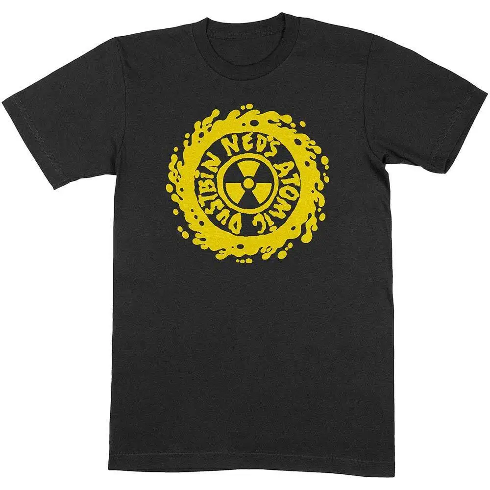 Men's Ned's Atomic Dustbin Yellow Classic Logo Slim Fit T shirt Large Black